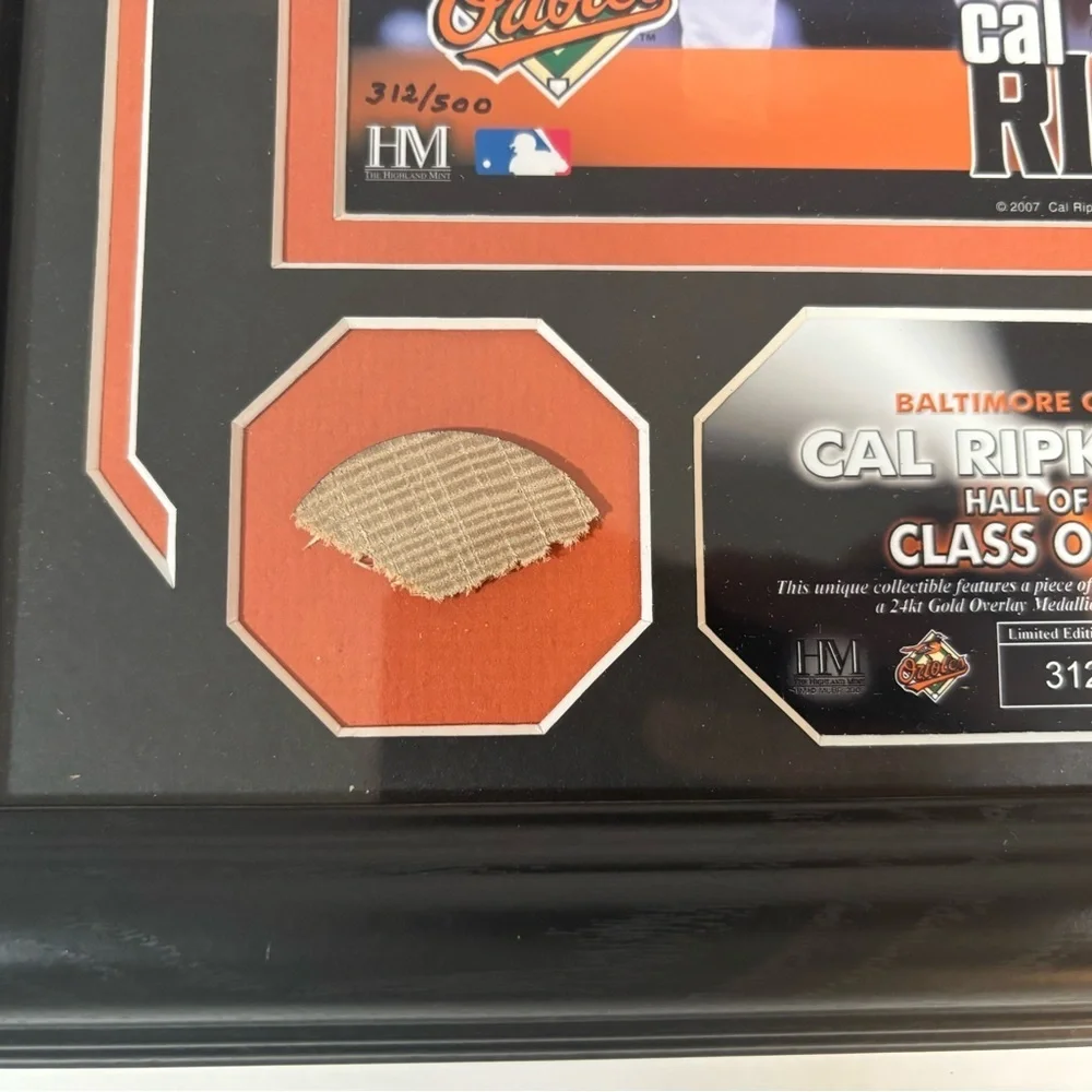 Cal Ripken Jr. Hall of Fame Framed Display Bat Relic LE 312/500 Orioles MLB
